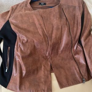 Brown leather coat